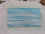 Feather Edge Eyelet Lace Per Meter 38mm Aqua/Light Aqua